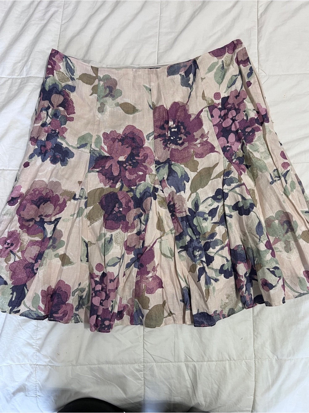 Ralph Lauren Cream Skirt with Pink and Purple Floral Print